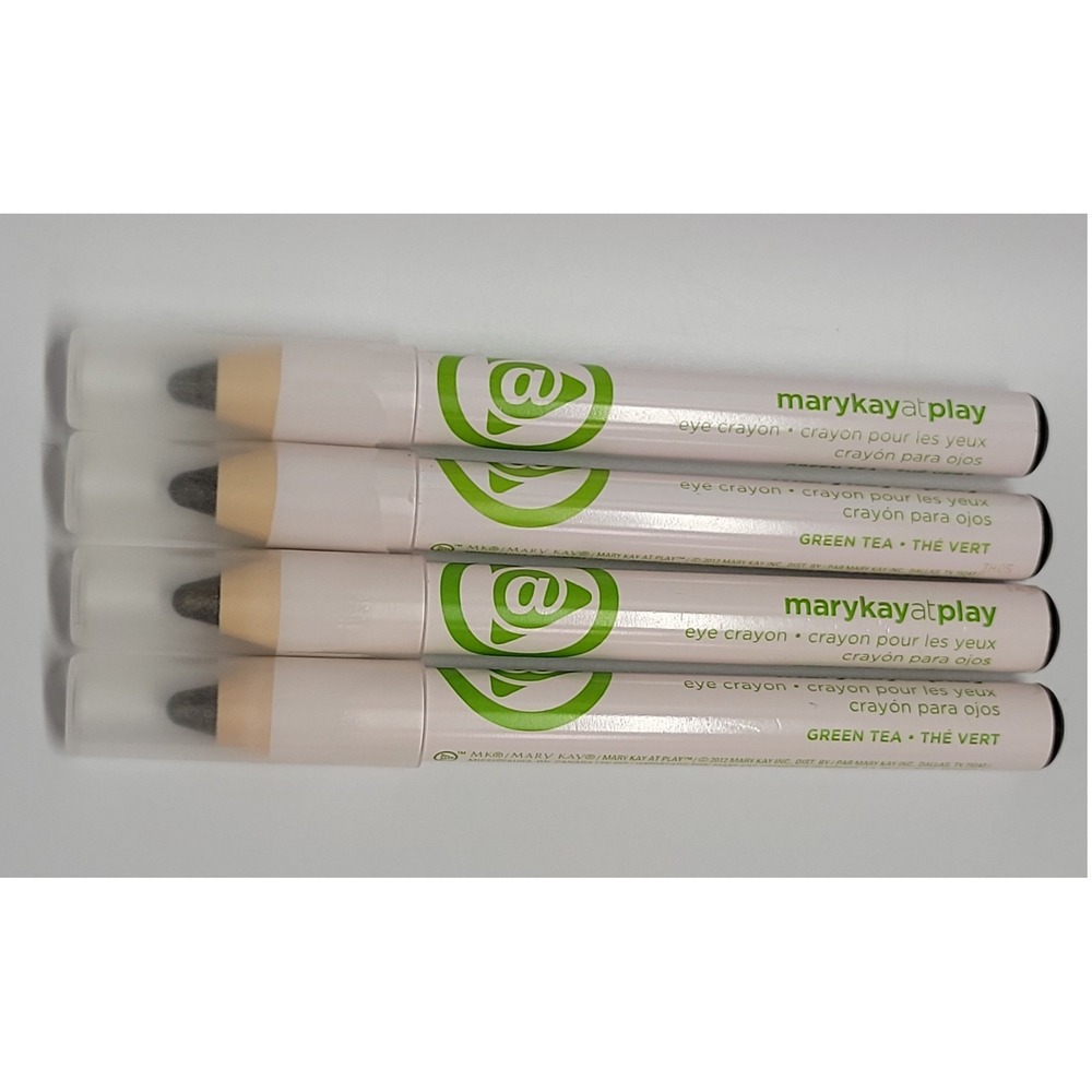 Lot of 4 Mary Kay At Play Eye Crayon Green Tea Shimmer Eyeliner Pencil Unused